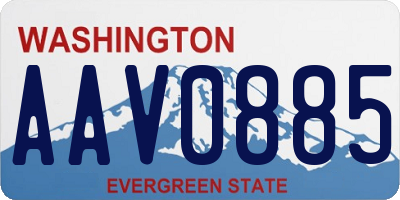 WA license plate AAV0885