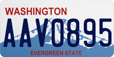 WA license plate AAV0895