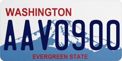 WA license plate AAV0900