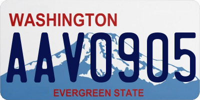 WA license plate AAV0905