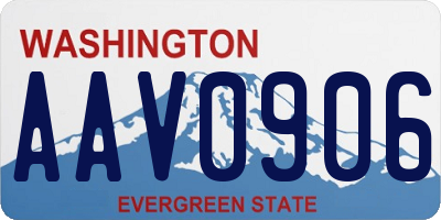 WA license plate AAV0906