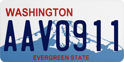 WA license plate AAV0911