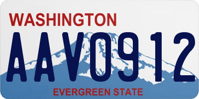 WA license plate AAV0912