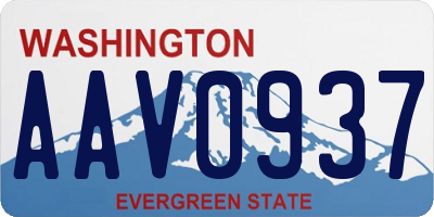 WA license plate AAV0937