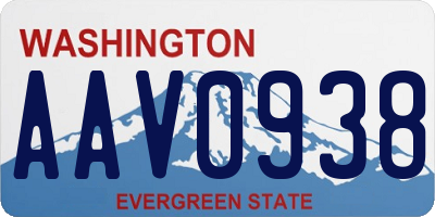 WA license plate AAV0938