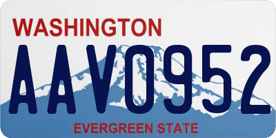 WA license plate AAV0952