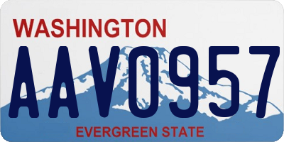WA license plate AAV0957
