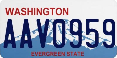 WA license plate AAV0959