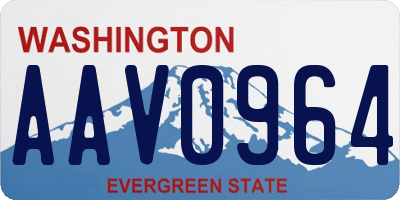 WA license plate AAV0964