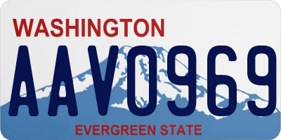 WA license plate AAV0969