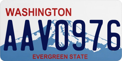 WA license plate AAV0976