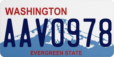 WA license plate AAV0978