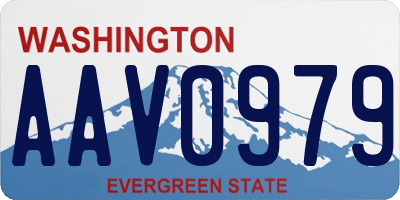 WA license plate AAV0979