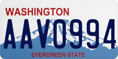 WA license plate AAV0994