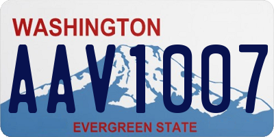 WA license plate AAV1007