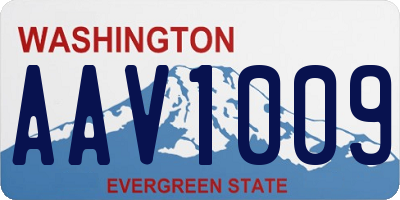WA license plate AAV1009