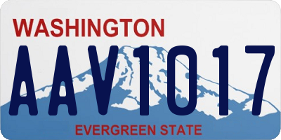 WA license plate AAV1017