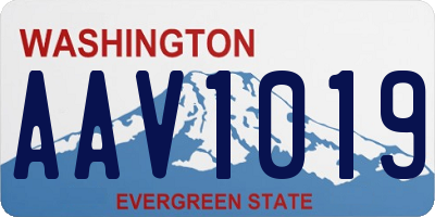 WA license plate AAV1019