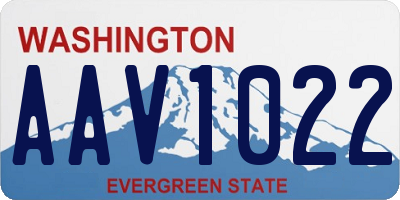 WA license plate AAV1022