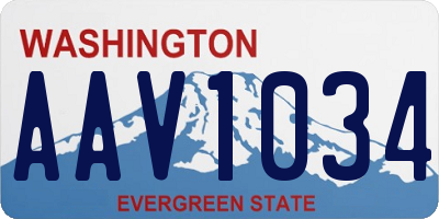WA license plate AAV1034