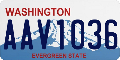 WA license plate AAV1036