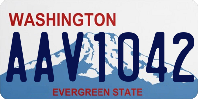 WA license plate AAV1042