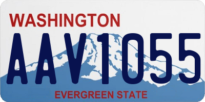 WA license plate AAV1055