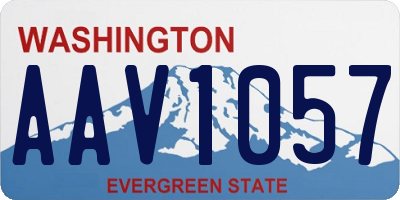 WA license plate AAV1057