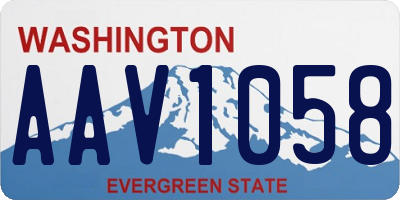 WA license plate AAV1058