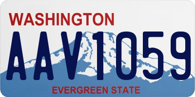 WA license plate AAV1059