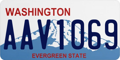 WA license plate AAV1069