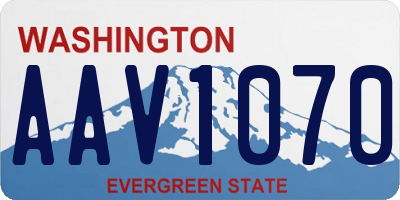 WA license plate AAV1070