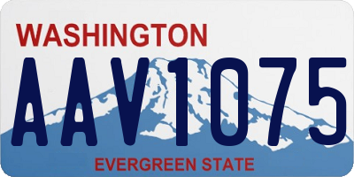 WA license plate AAV1075