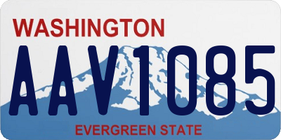 WA license plate AAV1085