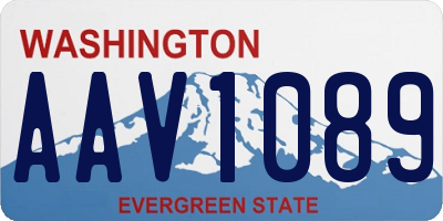 WA license plate AAV1089