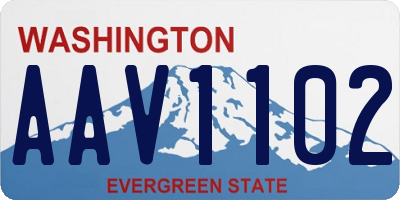 WA license plate AAV1102