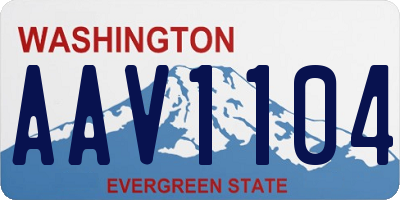 WA license plate AAV1104