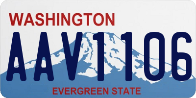 WA license plate AAV1106