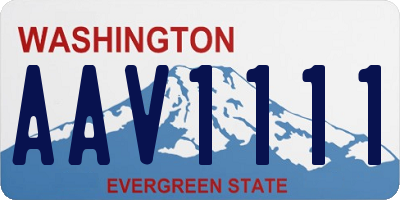 WA license plate AAV1111