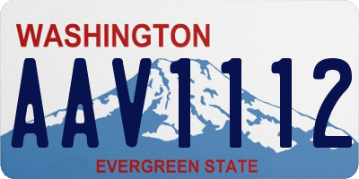 WA license plate AAV1112