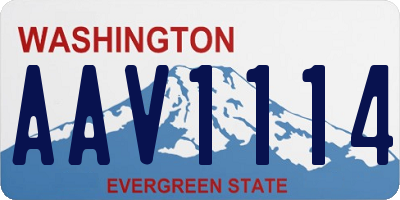 WA license plate AAV1114