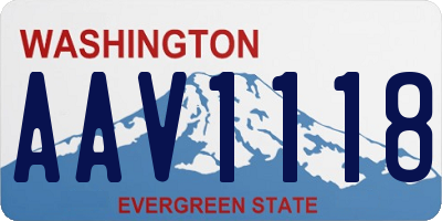 WA license plate AAV1118
