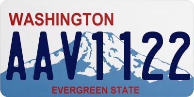 WA license plate AAV1122