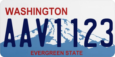 WA license plate AAV1123