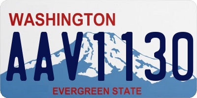 WA license plate AAV1130