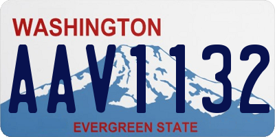 WA license plate AAV1132