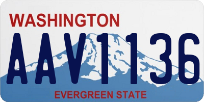WA license plate AAV1136