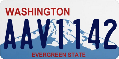 WA license plate AAV1142