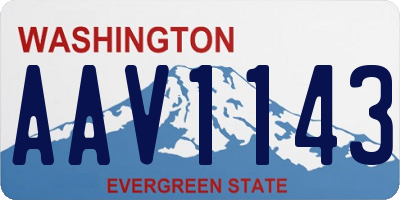 WA license plate AAV1143