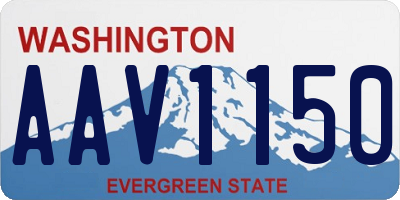 WA license plate AAV1150